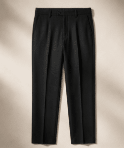 VELARÉ VELARÉ Black Tailored Trousers — flat lay, luxury menswear